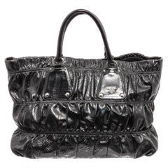 Prada Black Leather Gaufre Shoulder Bag