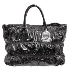 Prada Black Leather Gaufre Shoulder Bag