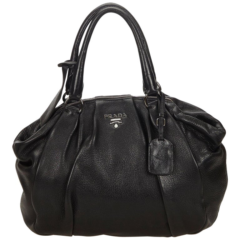 Prada Black Leather Handbag at 1stDibs