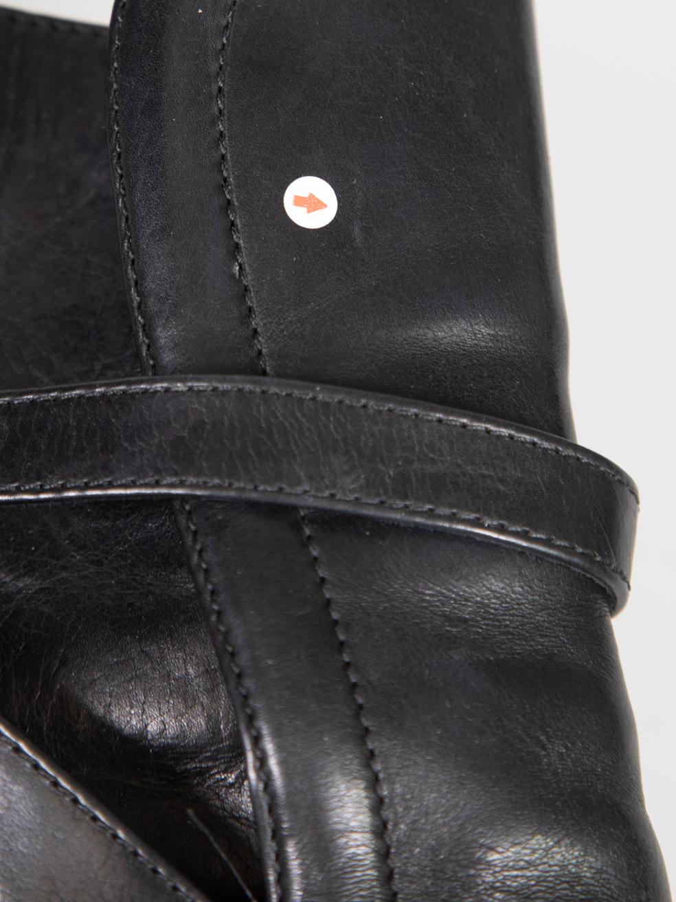 Prada Black Leather Heeled Buckle Boots Size IT 36.5 For Sale 3
