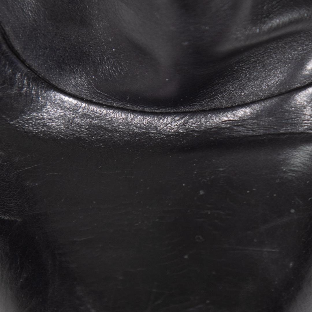 Prada Black Leather Heeled Side Zip Boots Size IT 36 For Sale 1