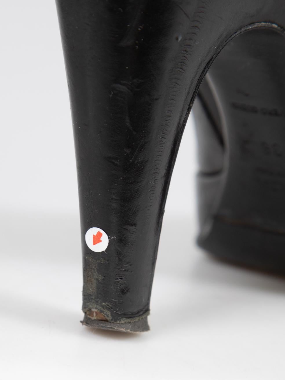 Prada Black Leather Heeled Side Zip Boots Size IT 36 For Sale 2