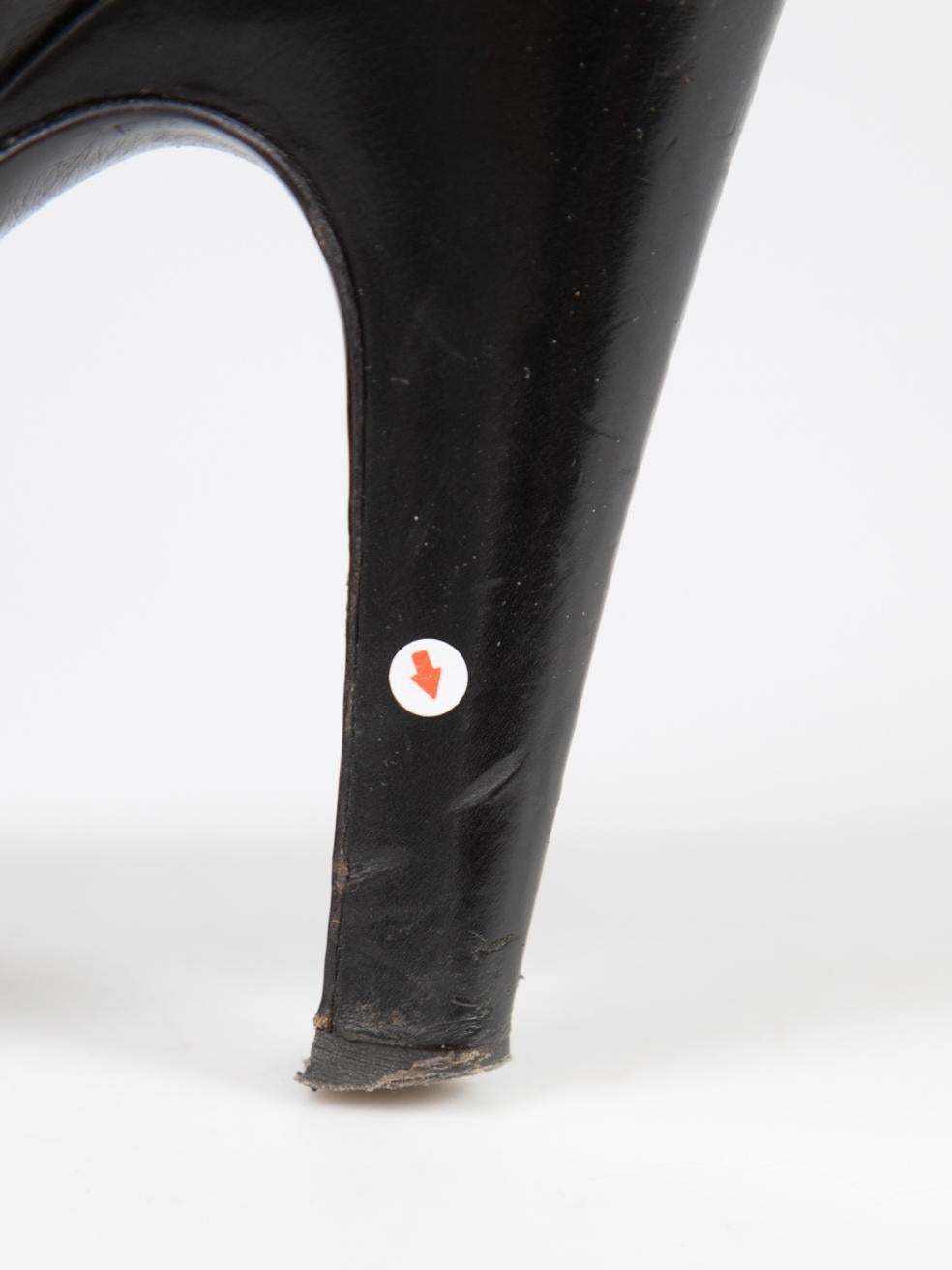 Prada Black Leather Heeled Side Zip Boots Size IT 36 For Sale 3