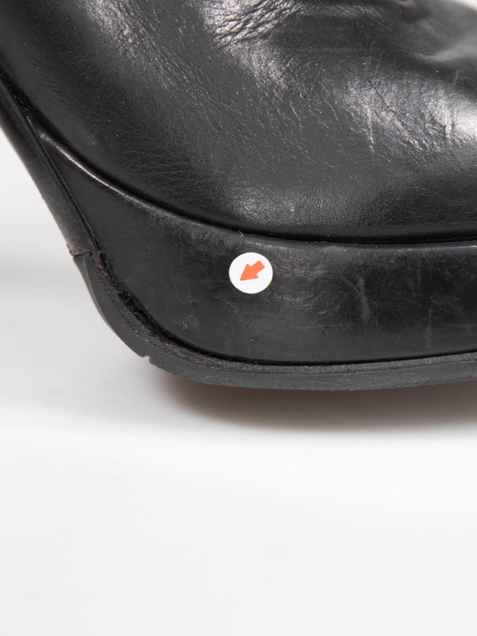 Prada Black Leather Heeled Side Zip Boots Size IT 36 For Sale 5