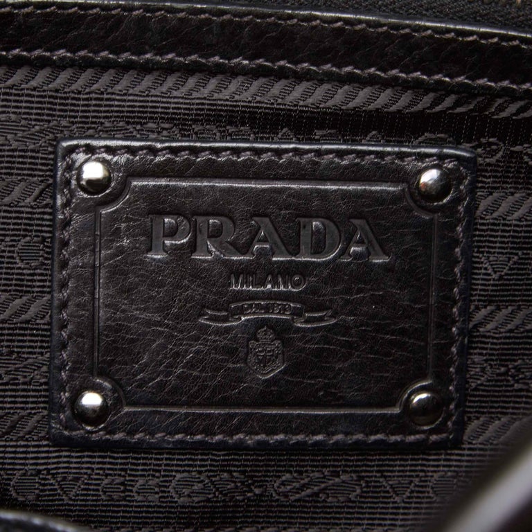 Prada Black Leather Hobo Bag For Sale at 1stdibs