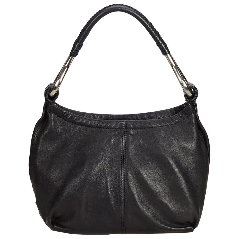Prada Black Leather Hobo Bag