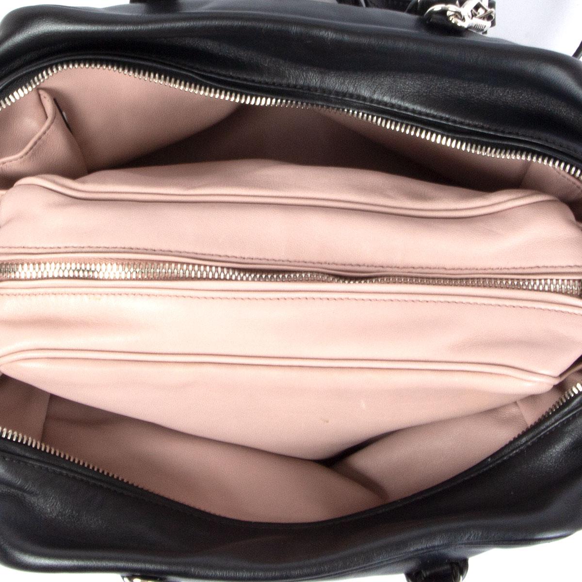 Women's PRADA black leather INSIDE MEDIUM Shoulder Bag