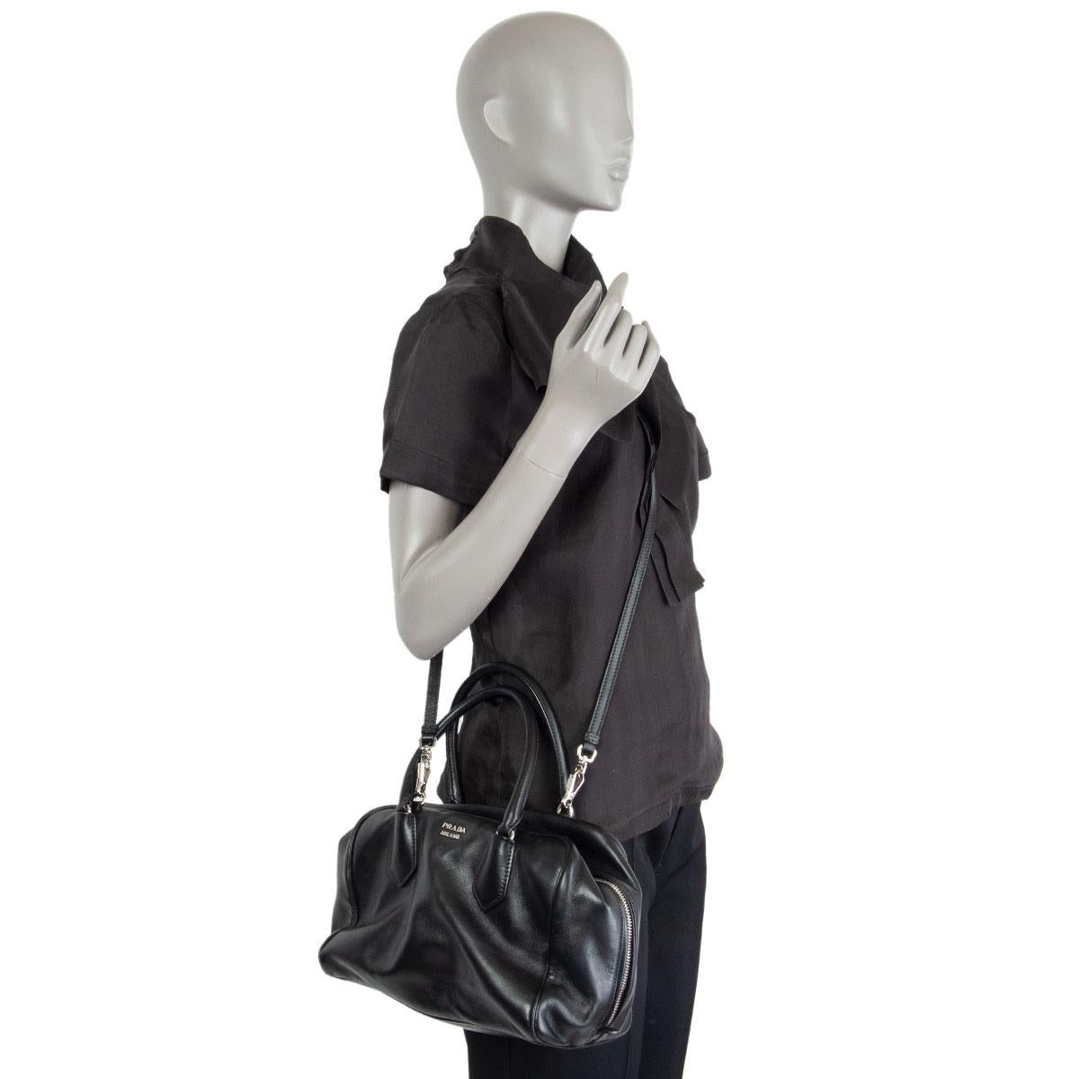 PRADA black leather INSIDE MEDIUM Shoulder Bag 4
