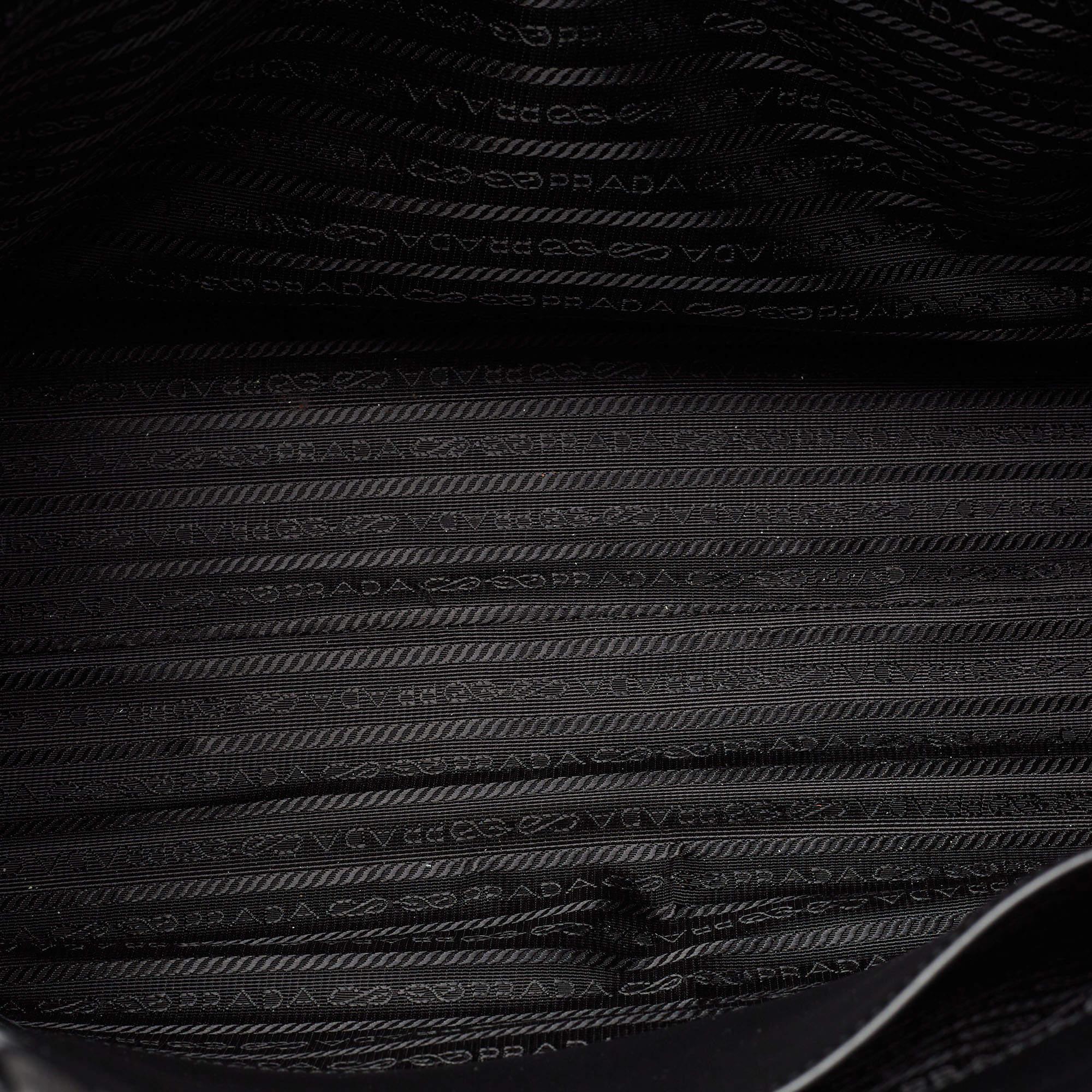 Prada Black Leather Large Symbole Tote 7