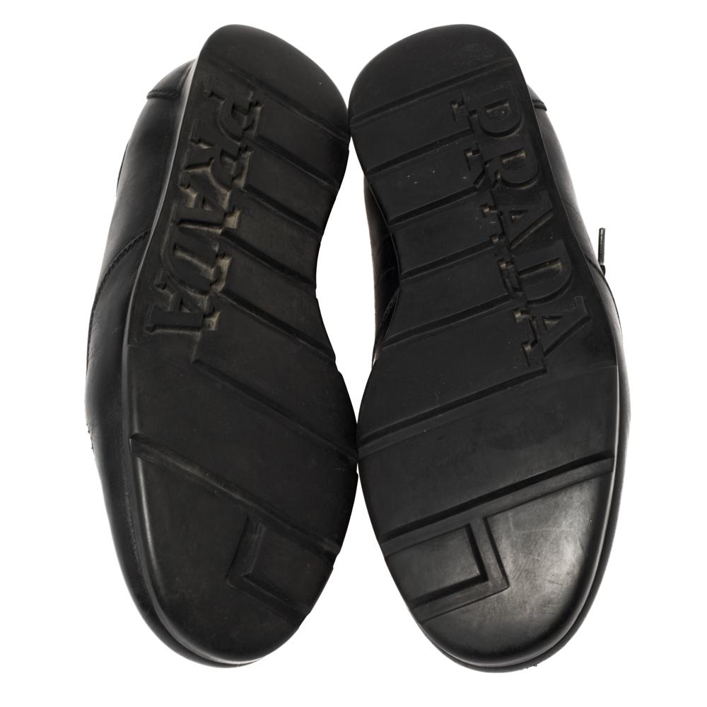 Prada Black Leather Low Top Sneakers Size 41 1