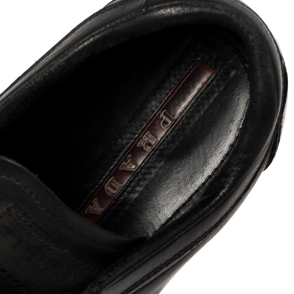 Prada Black Leather Low Top Sneakers Size 41 2