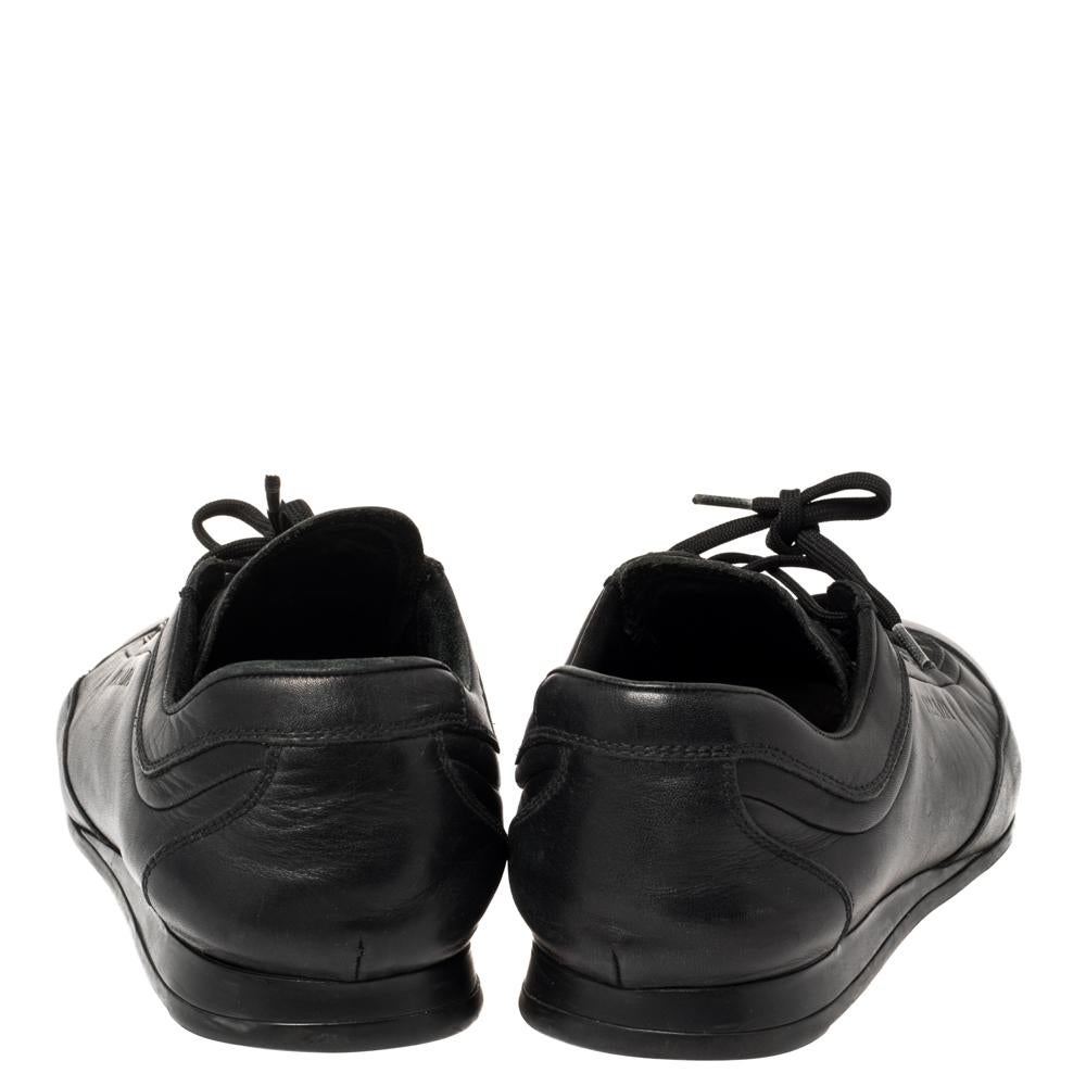 Prada Black Leather Low Top Sneakers Size 41 3