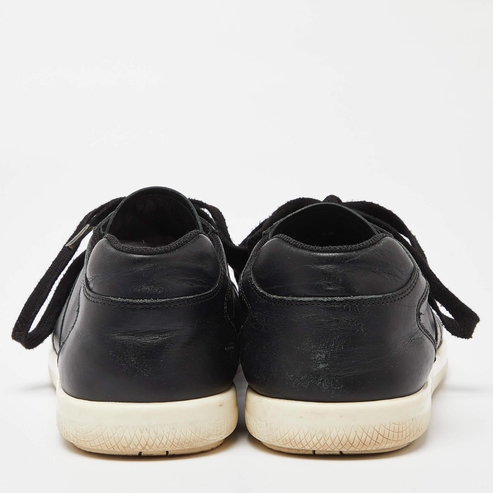 Prada Black Leather Low Top Sneakers Size 43 1