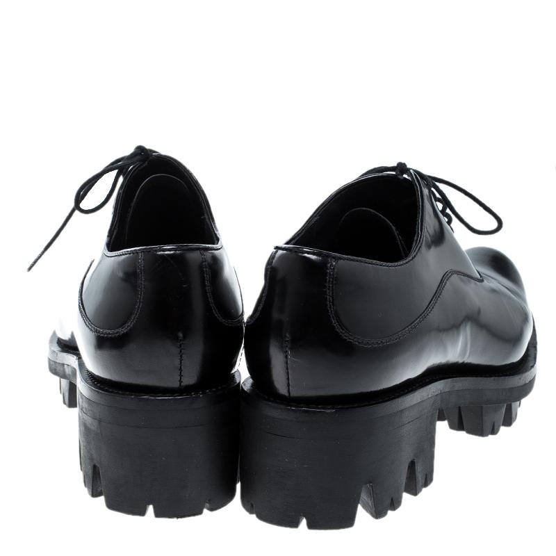 Prada Black Leather Lug-Sole Platform