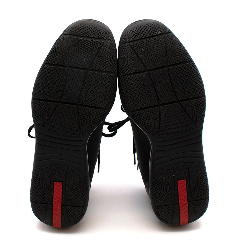 Prada Black Leather Nylon Low-Top Sneakers 37 1