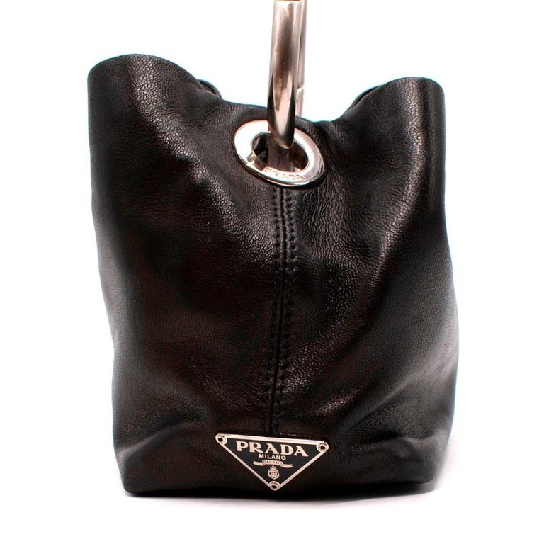 Prada Black Leather O-Ring Mini Top Handle Bag at 1stDibs