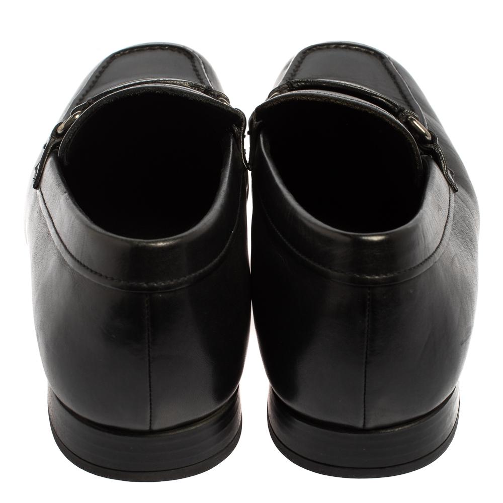 Prada Black Leather Penny Loafers Size 40 2