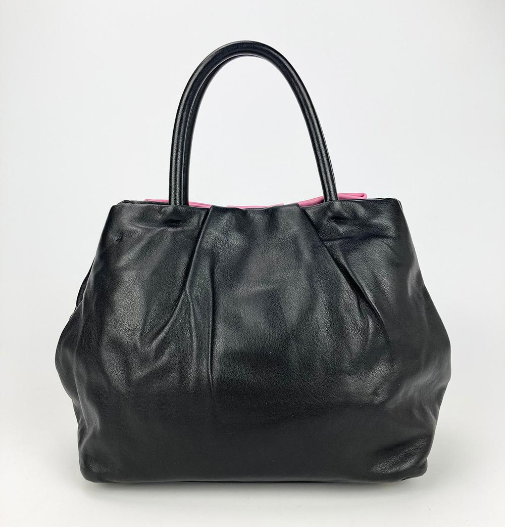 pink and black prada bag