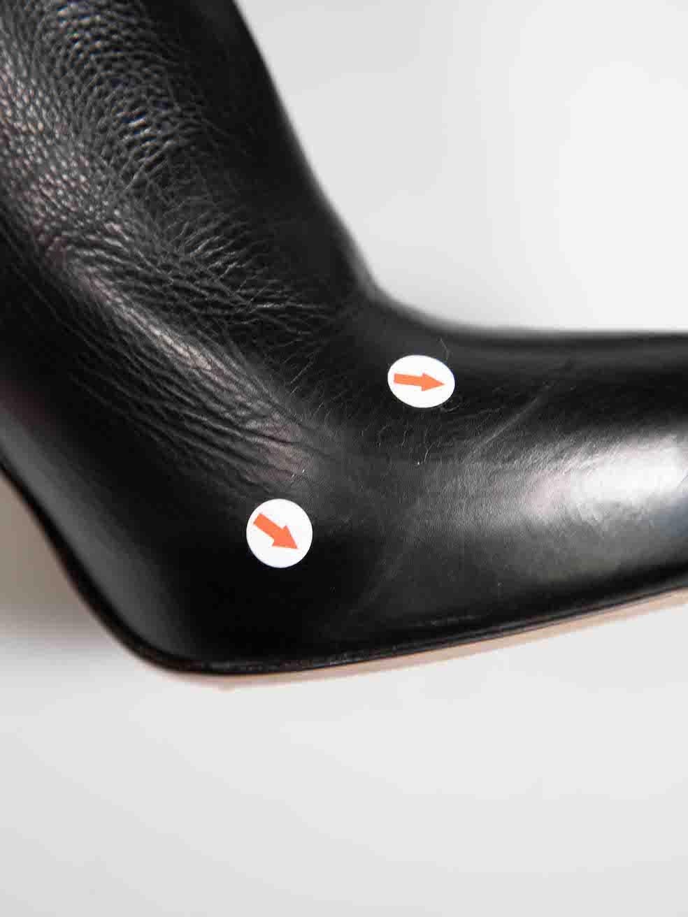 Prada Black Leather Platform Knee Length Boots Size IT 39.5 For Sale 2