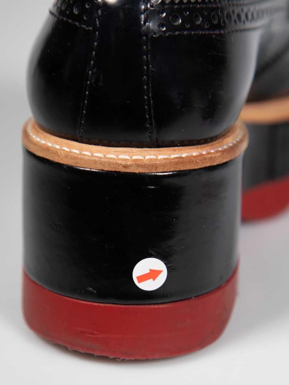 Prada Black Leather Platform Lace Up Brogues Size IT 36.5 2