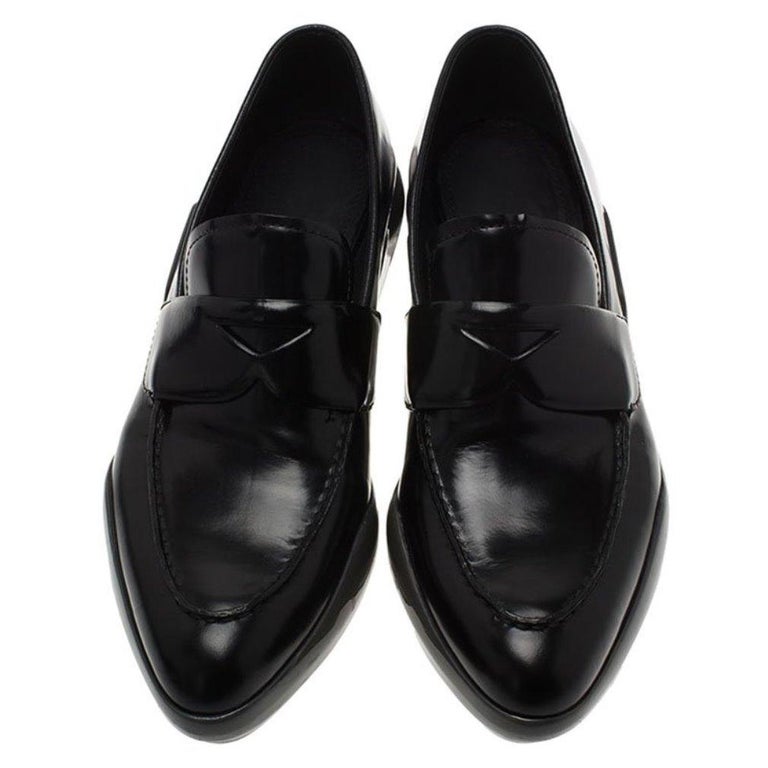 black platform penny loafers