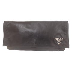 Vintage Prada black leather pochette
