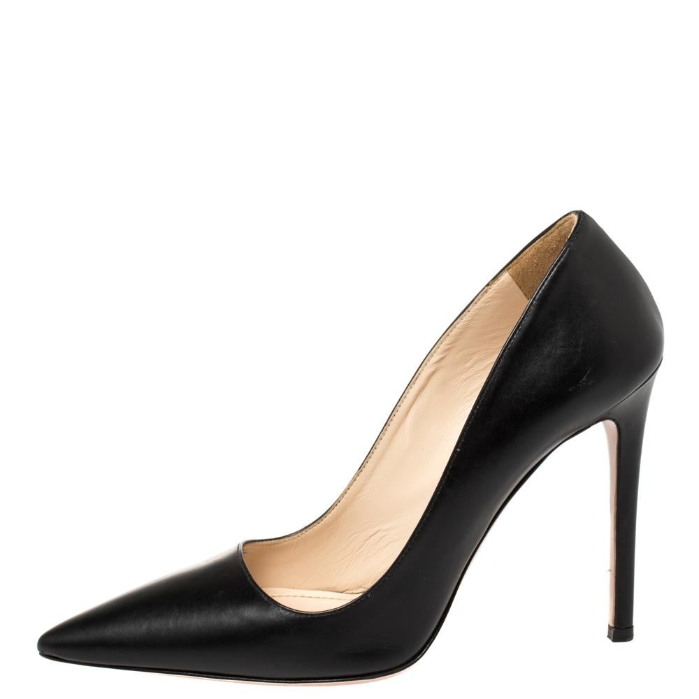 Black Leather Pointed Toe Size 39 For Sale 1stDibs