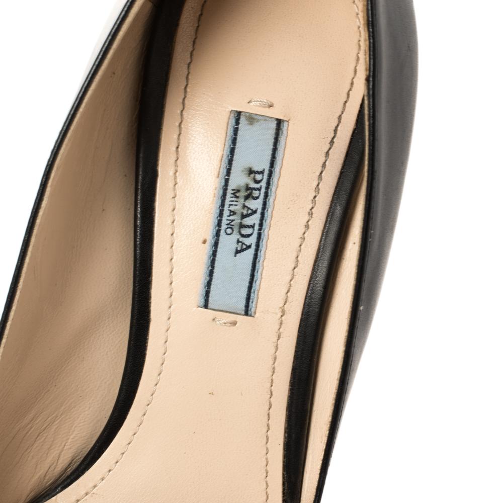 Prada Black Leather Pointed Toe Pumps Size 39 3