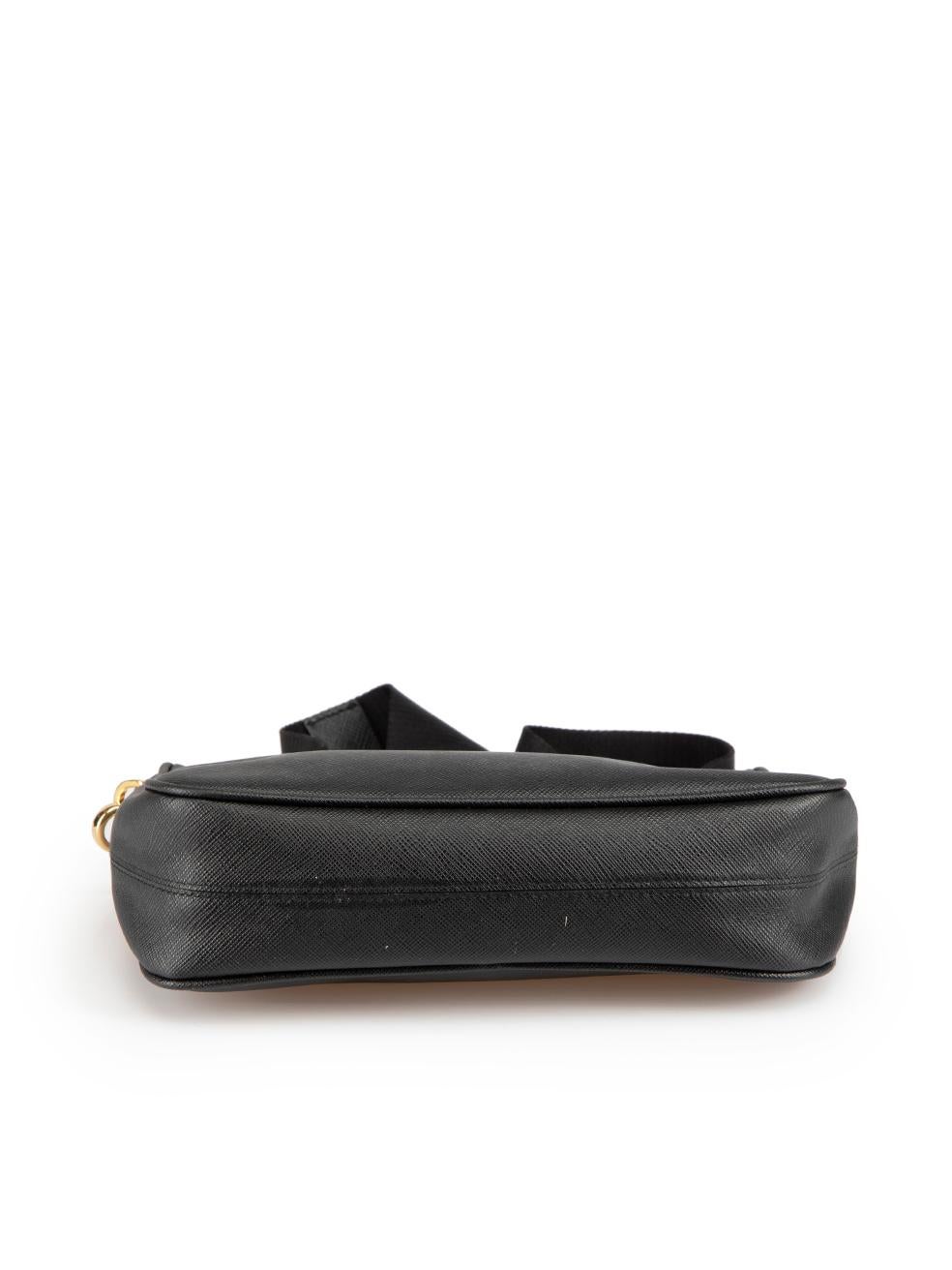 Women's Prada Black Leather Re-Edition 2005 Saffiano Lux Hobo Crossbody