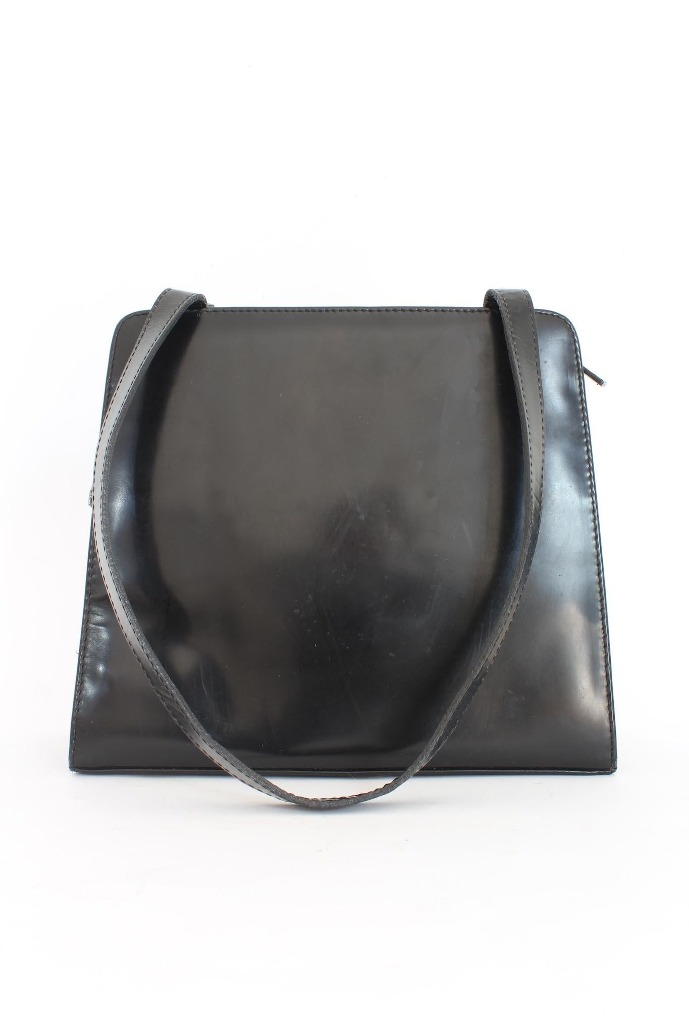 Women's Prada Black Leather Rigid Shoulder Bag 1990s