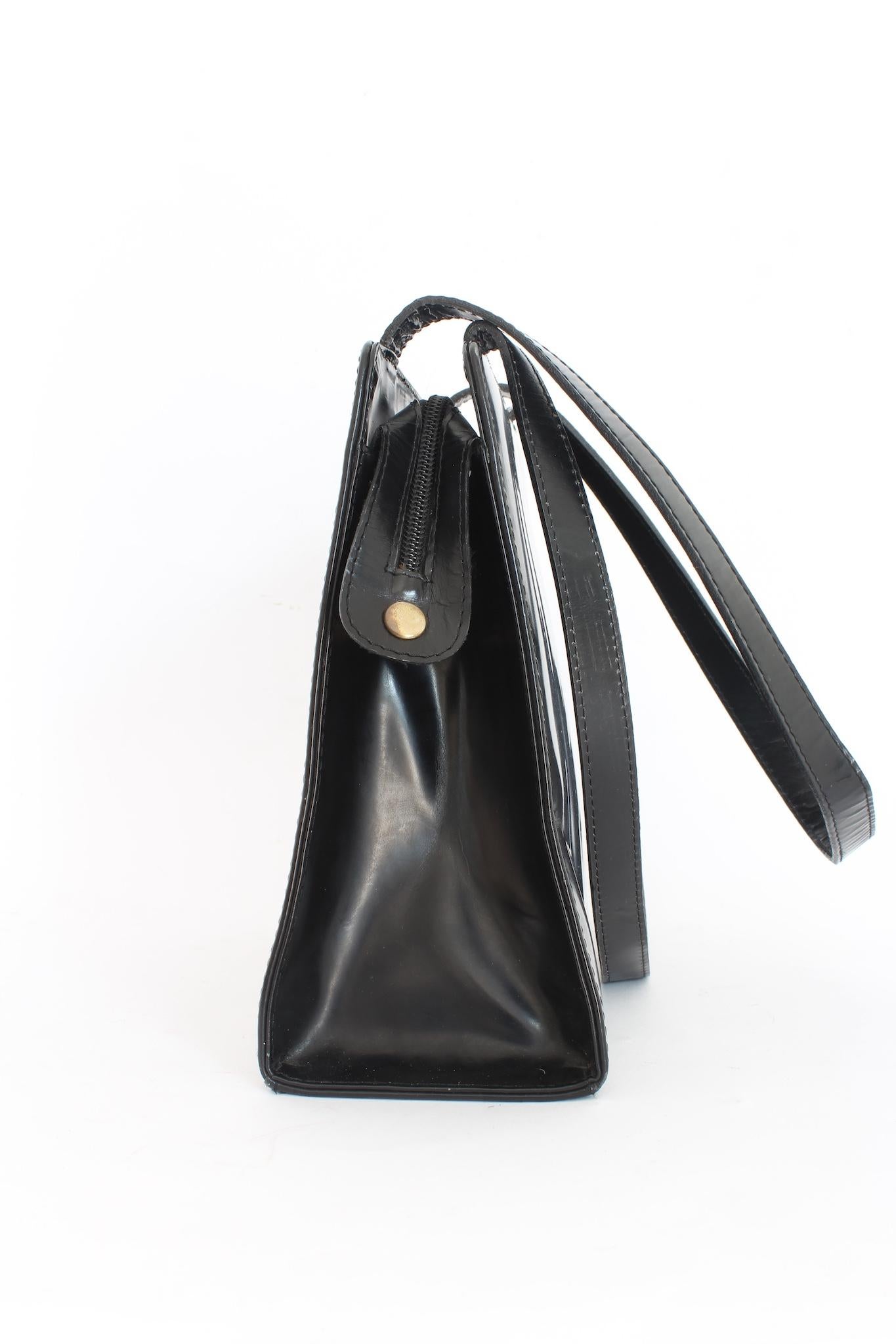 Prada Black Leather Rigid Shoulder Bag 1990s 1