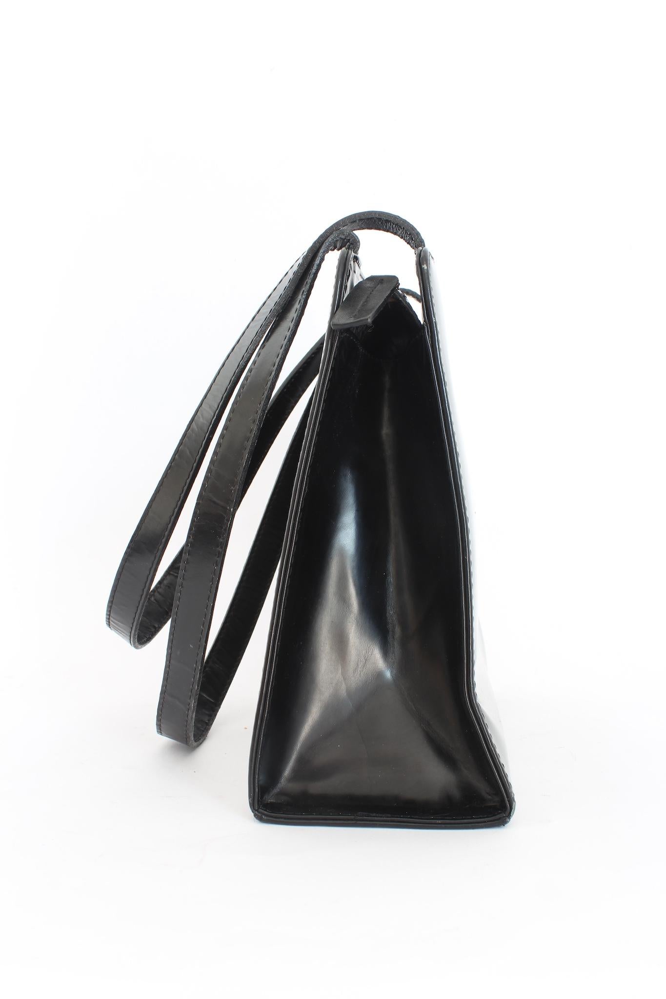 Prada Black Leather Rigid Shoulder Bag 1990s 2