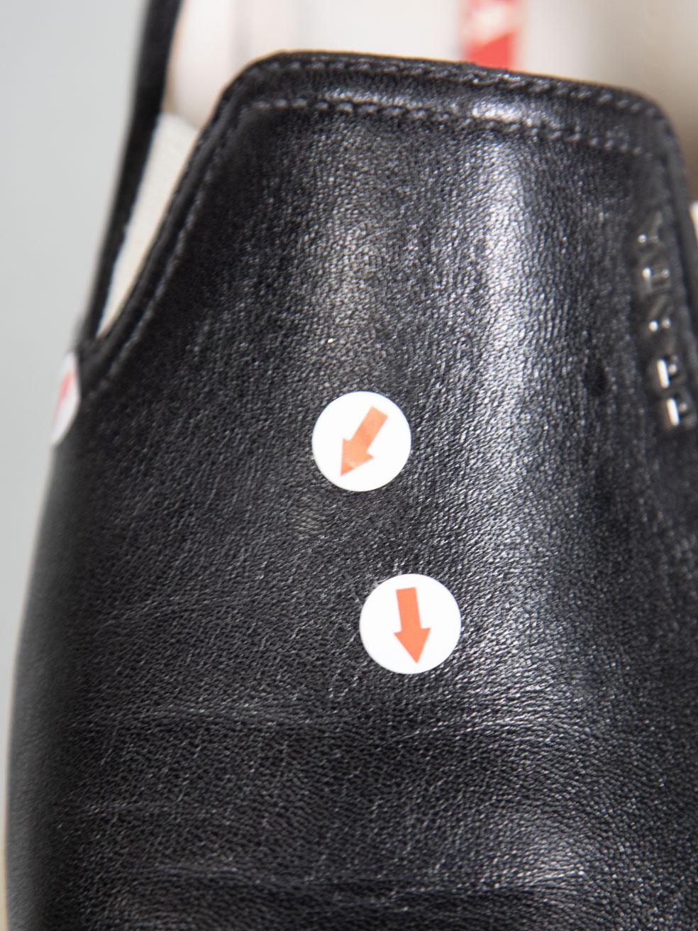 Prada Black Leather Round Toe Slip Ons Size IT 37.5 For Sale 5