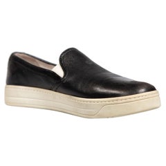Chaussures à semelles compensées en cuir noir Taille IT 37.5