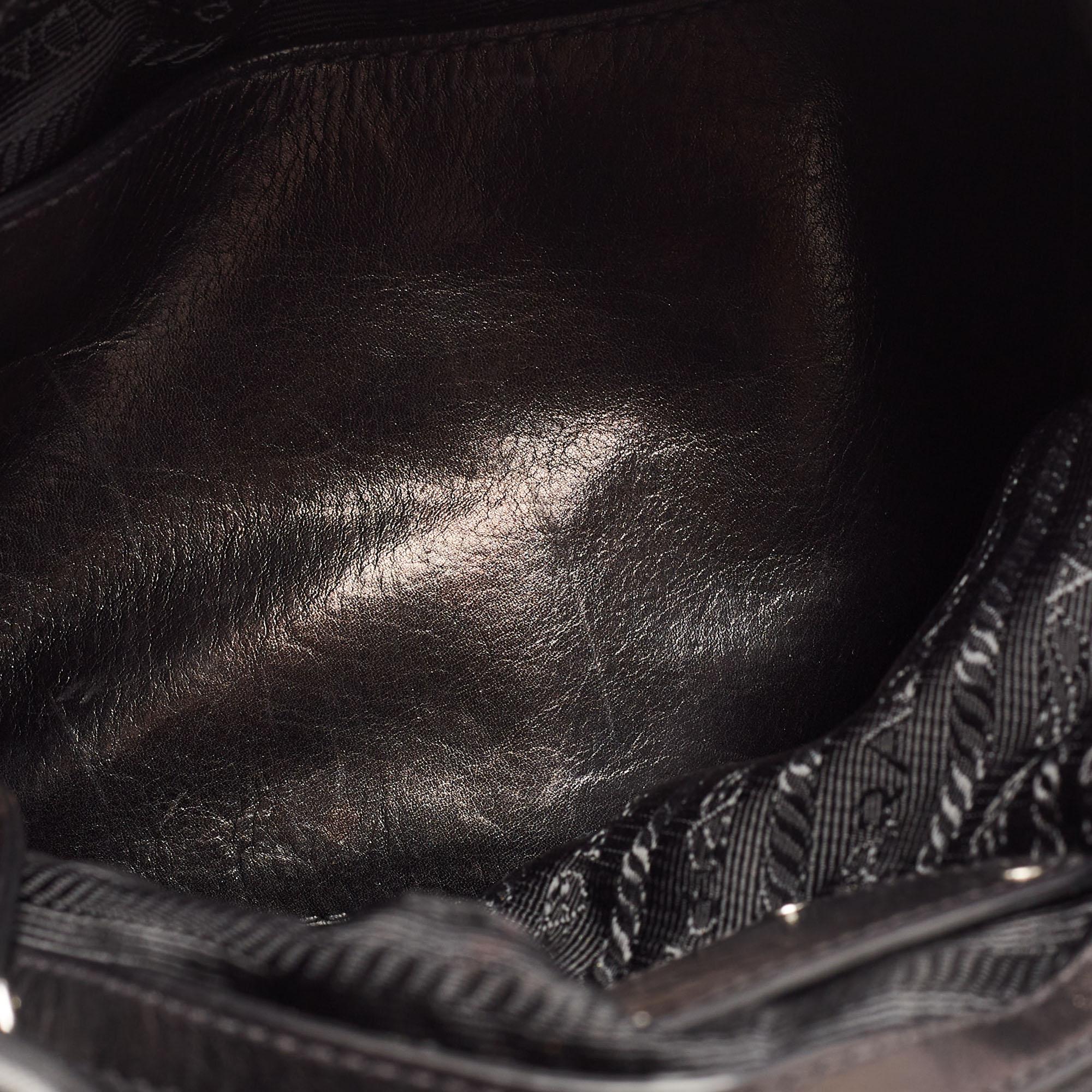 Prada Black Leather Ruffle Shoulder Bag 5