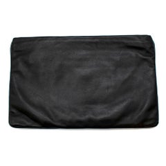Prada Black Leather Runway Flame Pouch