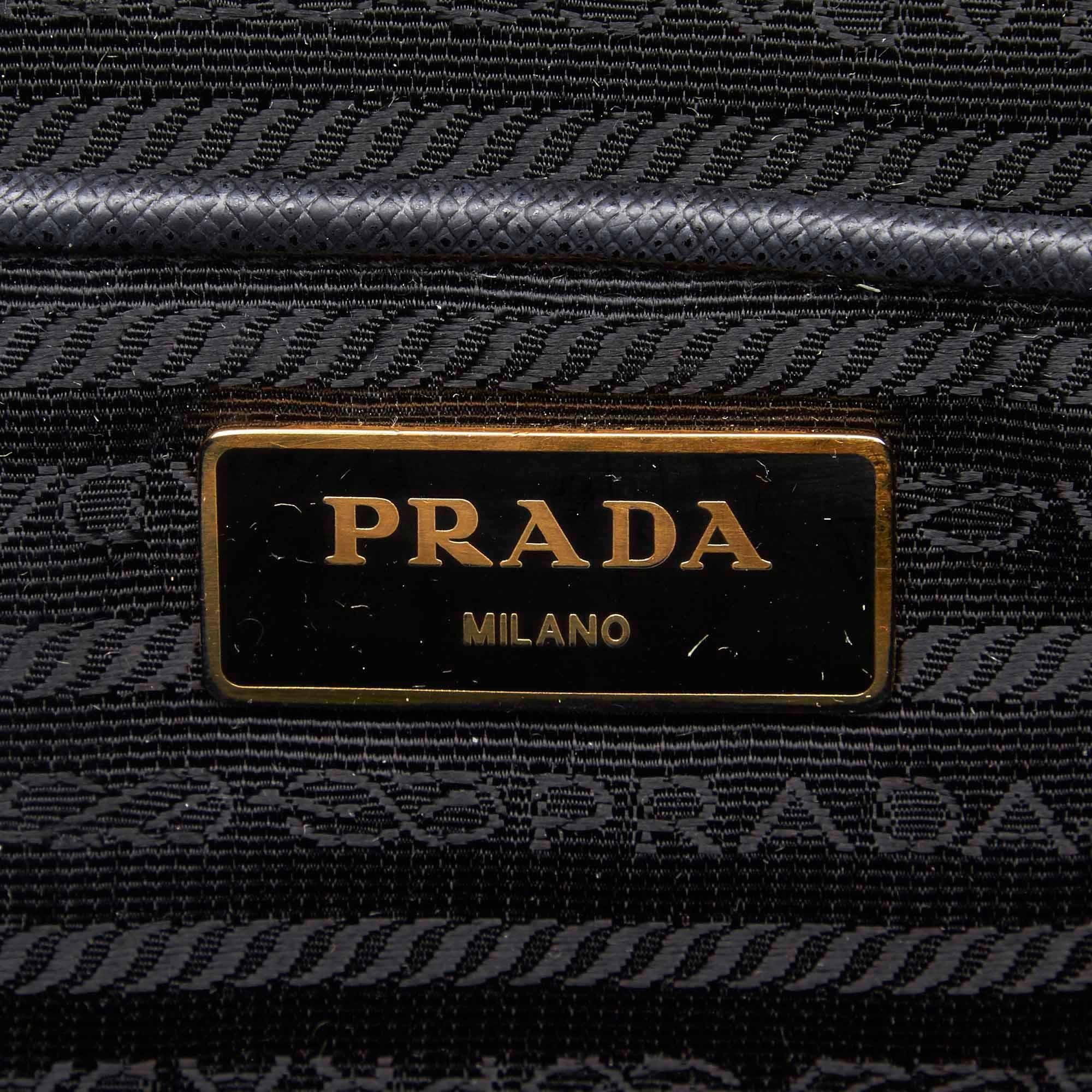 Prada Black Leather Saffiano Galleria Handbag 1