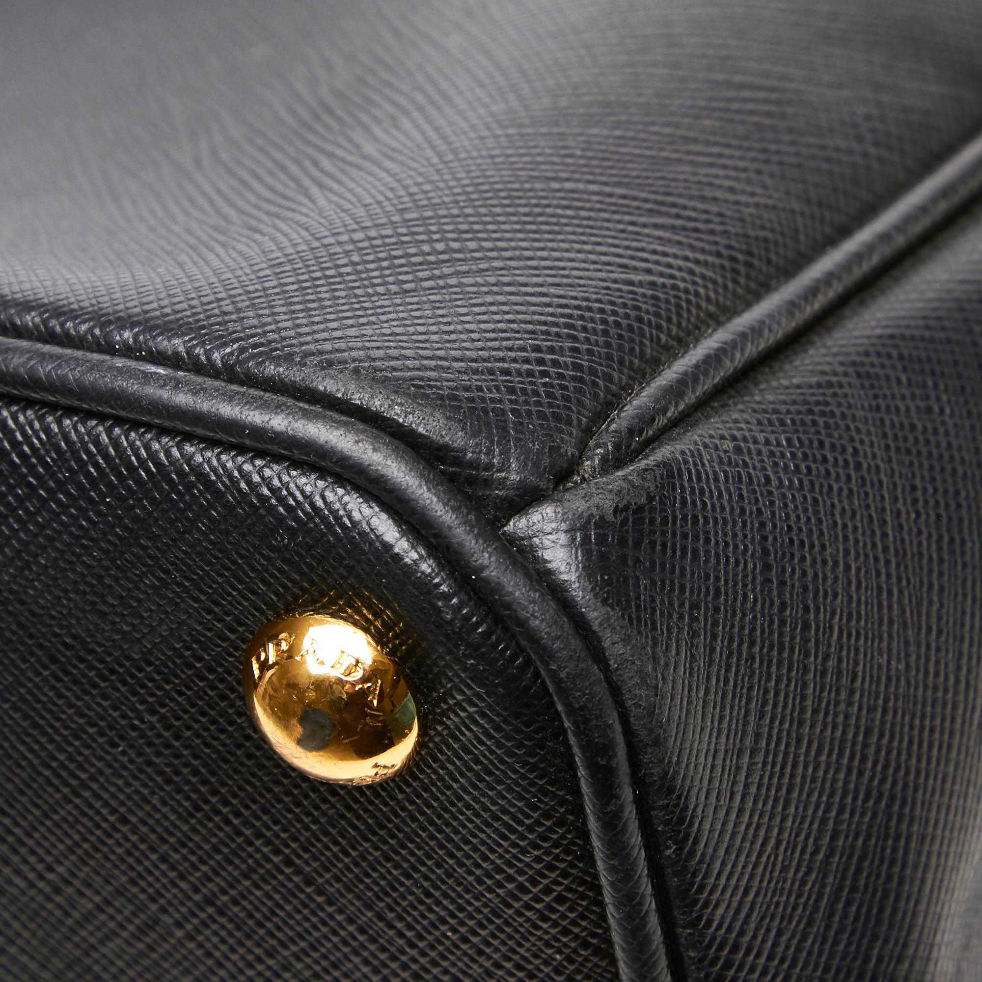 Prada Black Leather Saffiano Galleria Handbag 4
