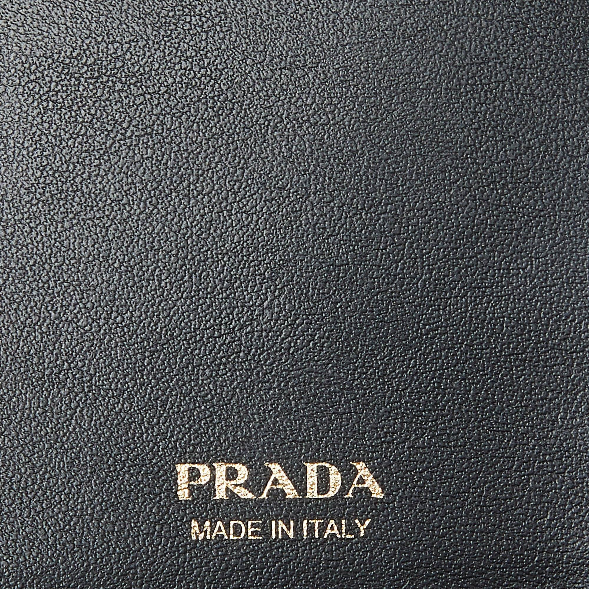 Prada Black Leather Saffiano Leather Wallet 4
