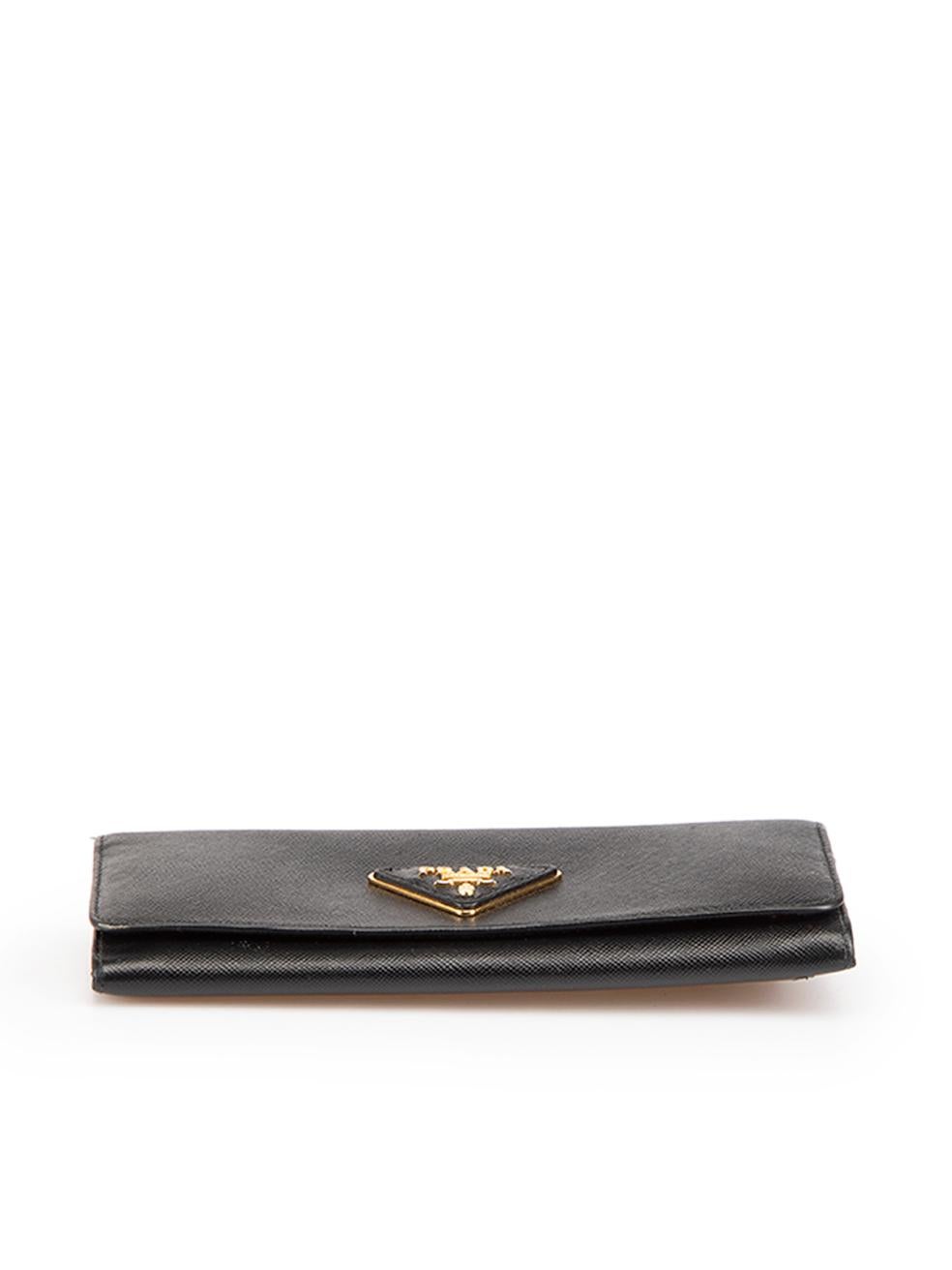 Women's Prada Black Leather Saffiano Long Wallet