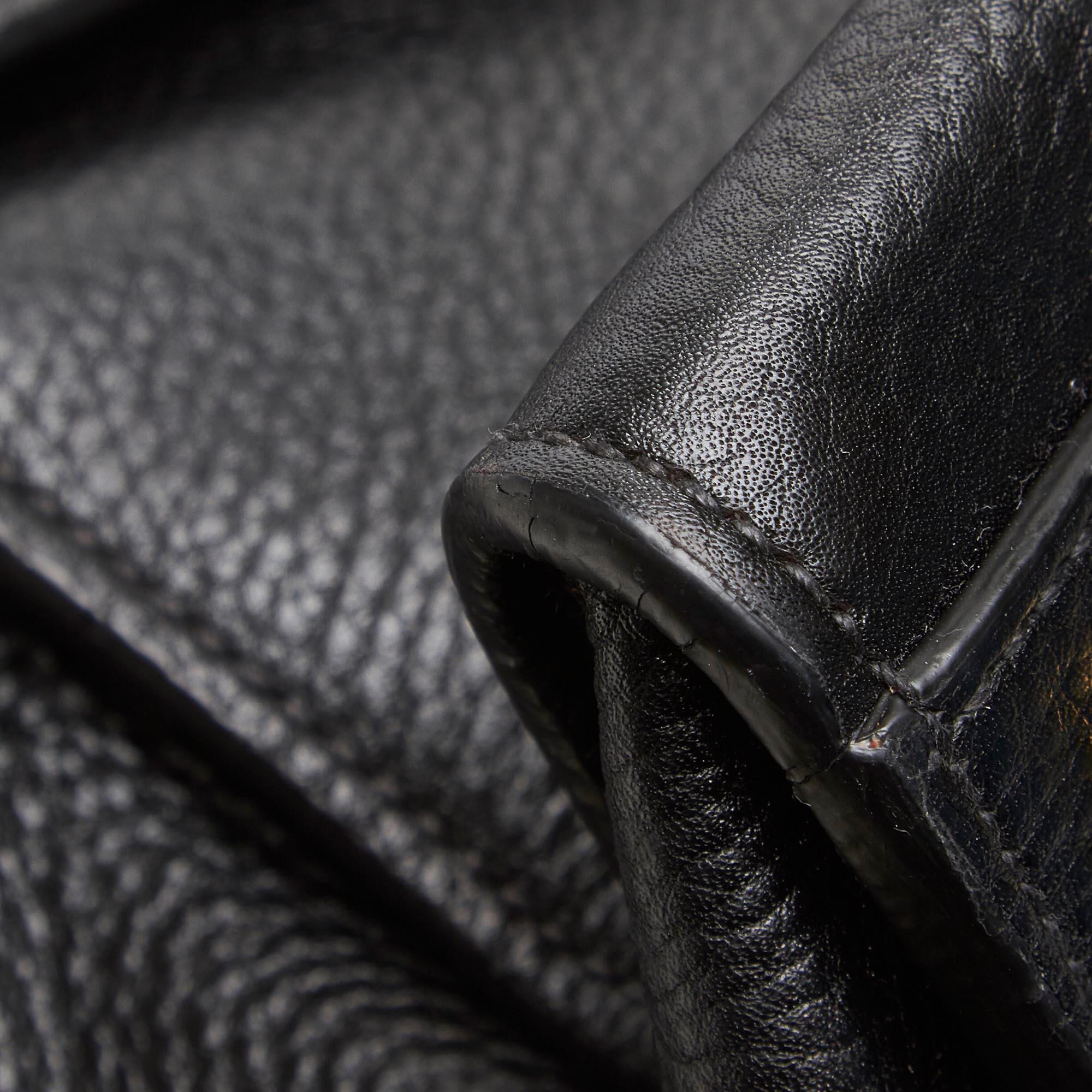 Prada Black Leather Satchel For Sale 7