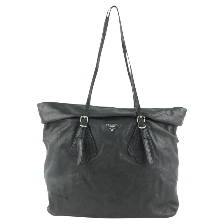 Prada Small Triangle-Embossed Shopper Tote Bag