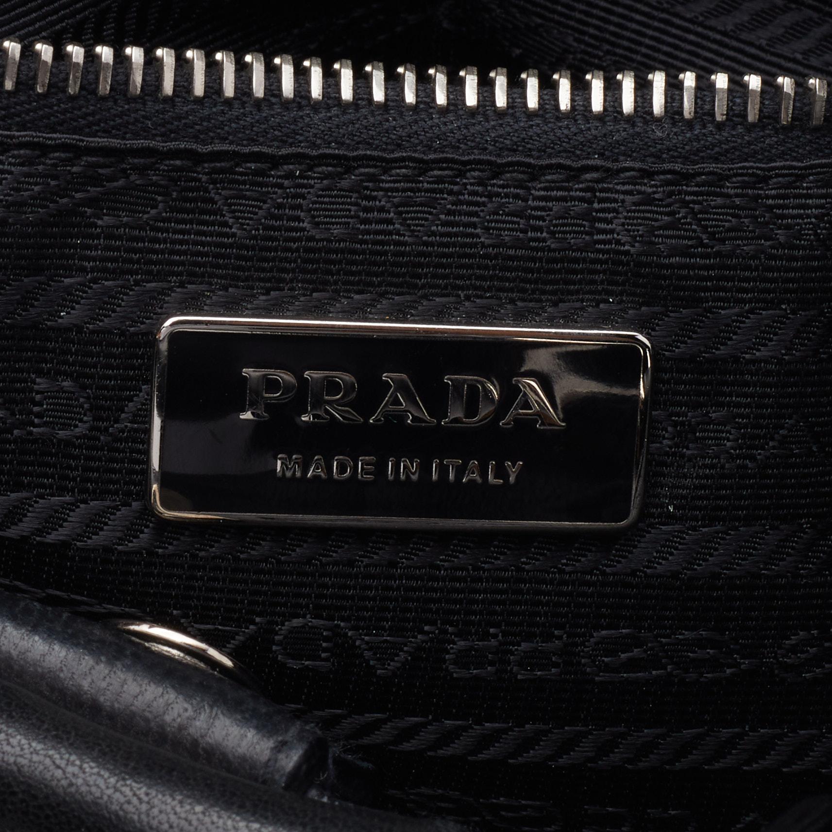 Prada Black Leather Shoulder Bag 6