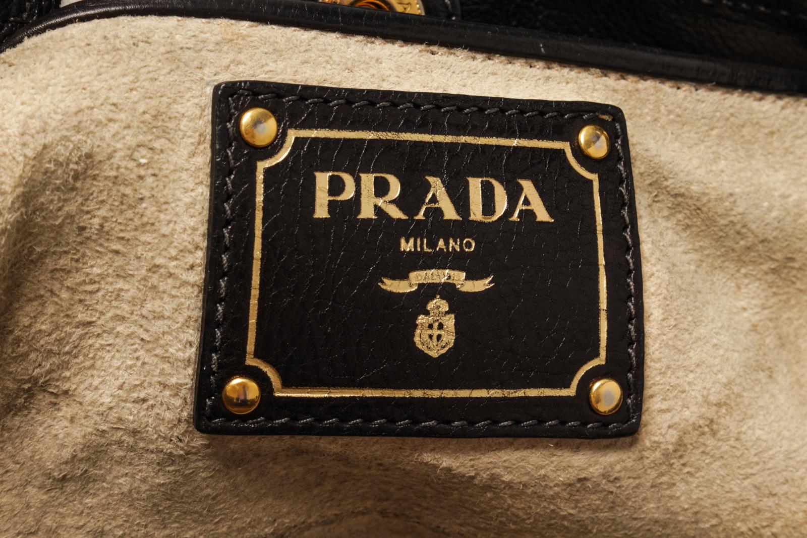 Prada Black Leather Shoulder Bag 6