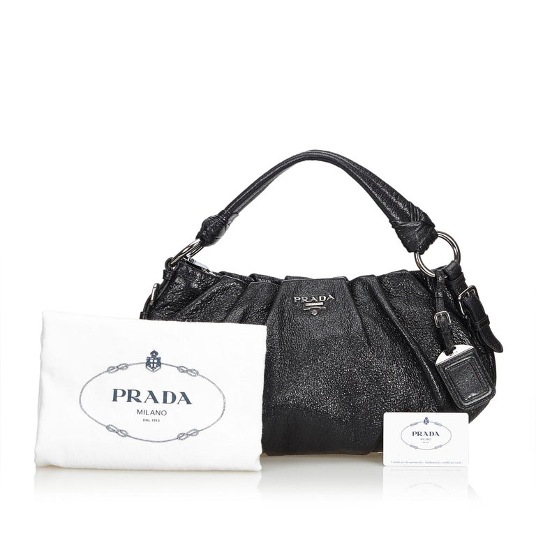 Prada Black Leather Shoulder Bag For Sale at 1stDibs