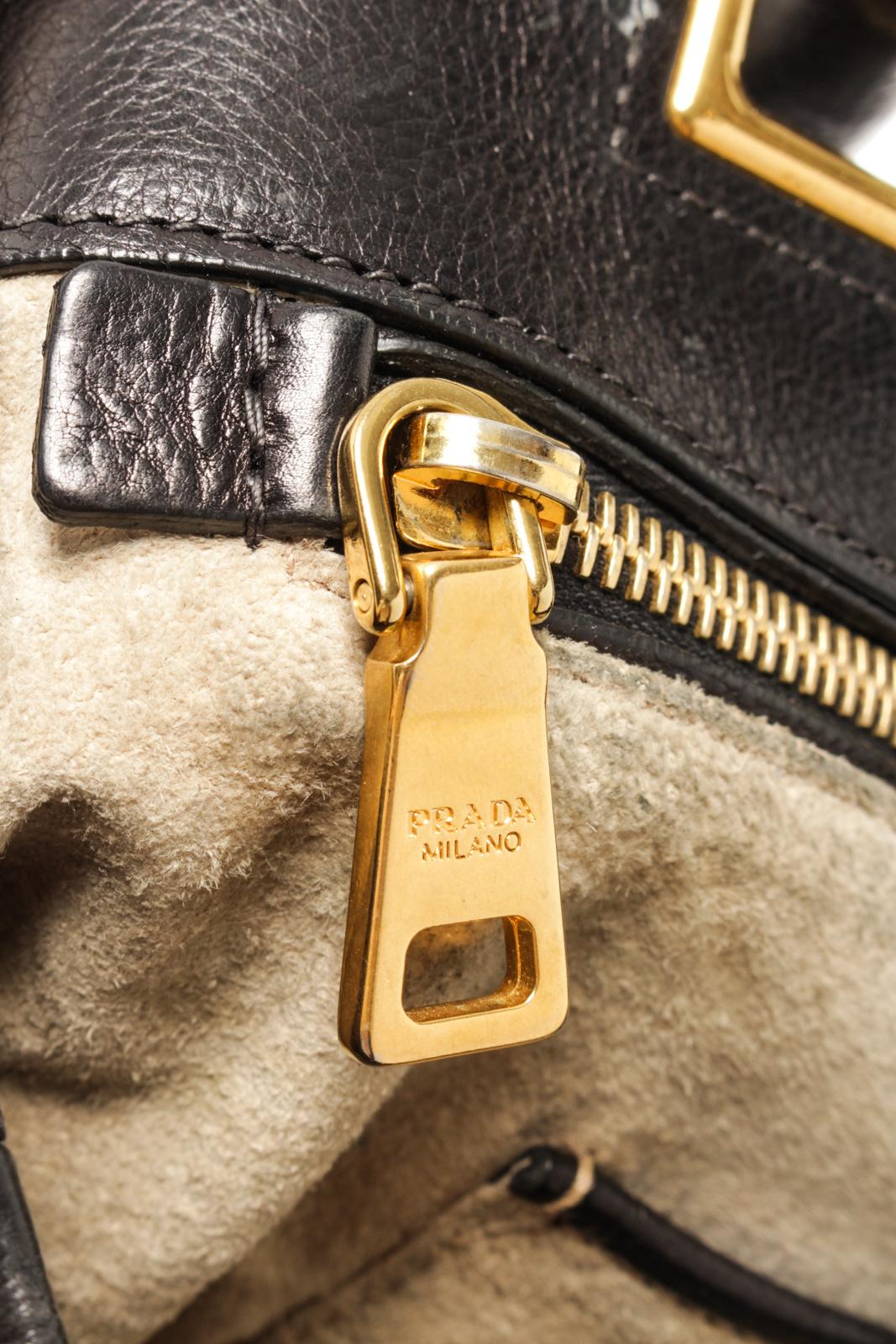 Prada Black Leather Shoulder Bag 8