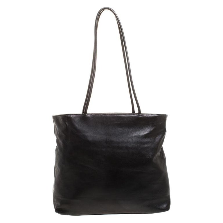 Prada Black Leather Shoulder Bag at 1stDibs
