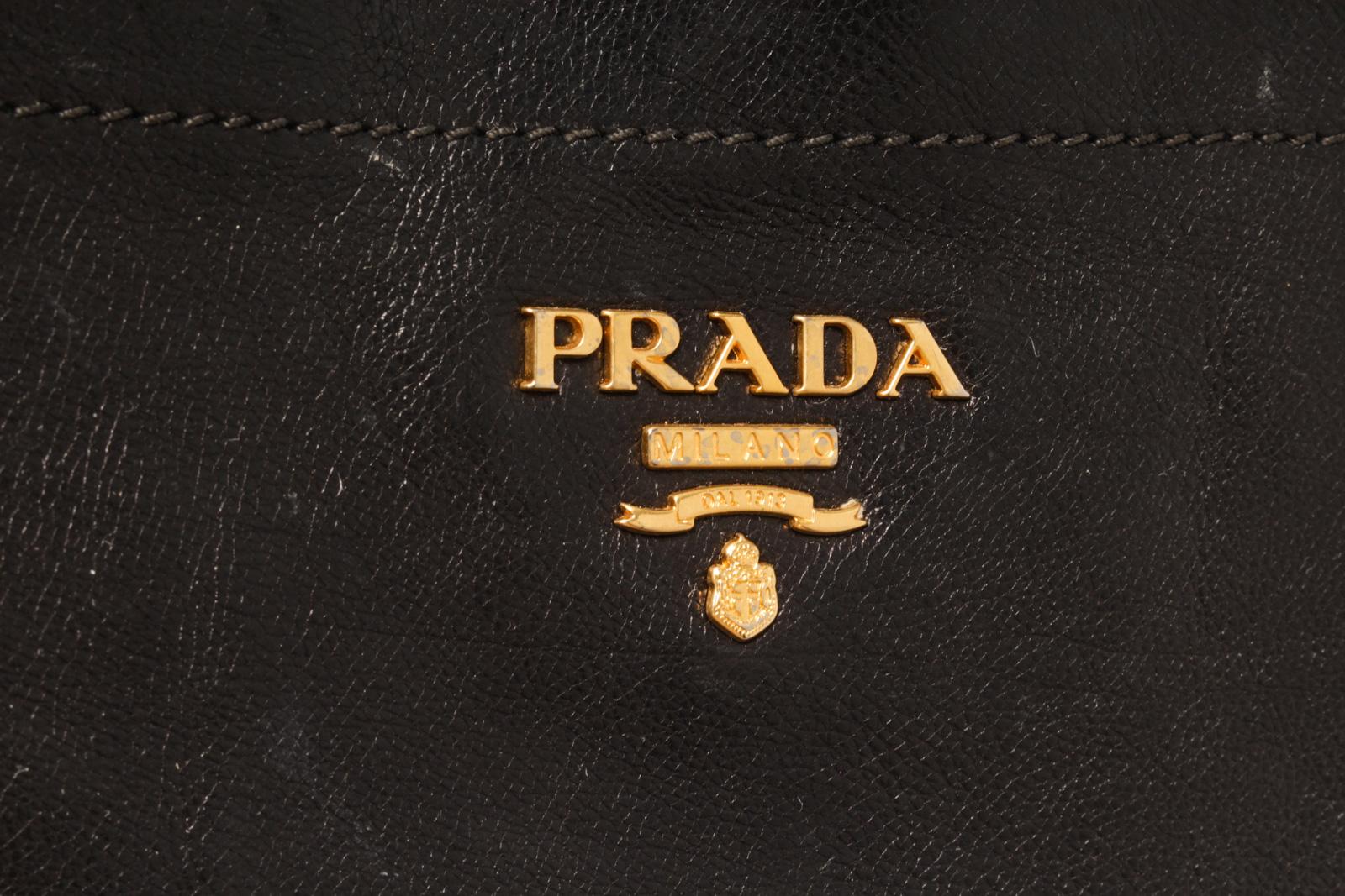 Prada Black Leather Shoulder Bag 2
