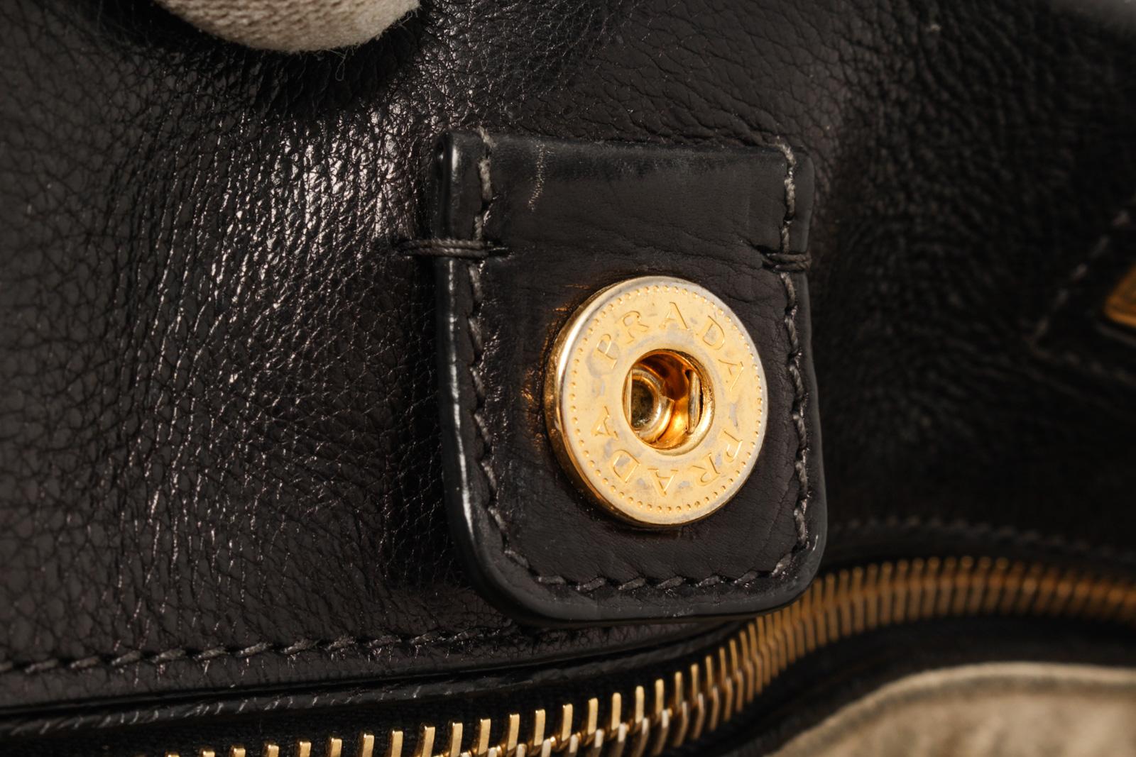 Prada Black Leather Shoulder Bag 4