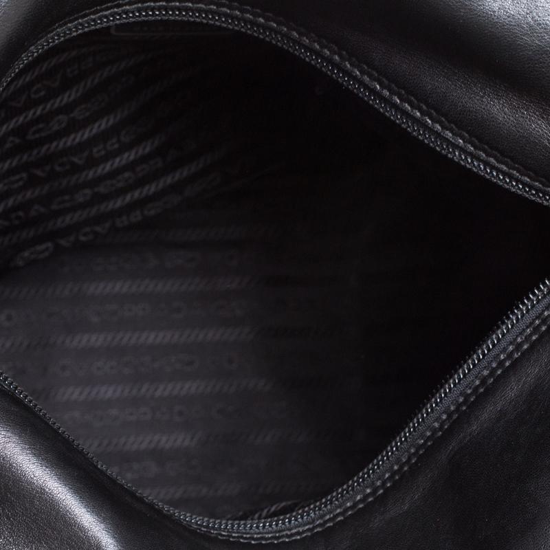 Prada Black Leather Shoulder Bag 3